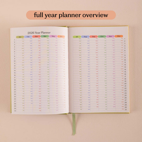 2026 Diary with a Full year planner overview.