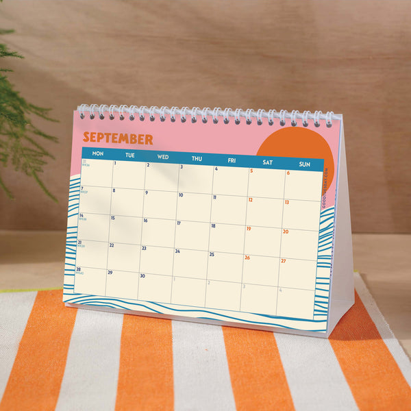 Tabletop calendar for 2026, showing the month of September