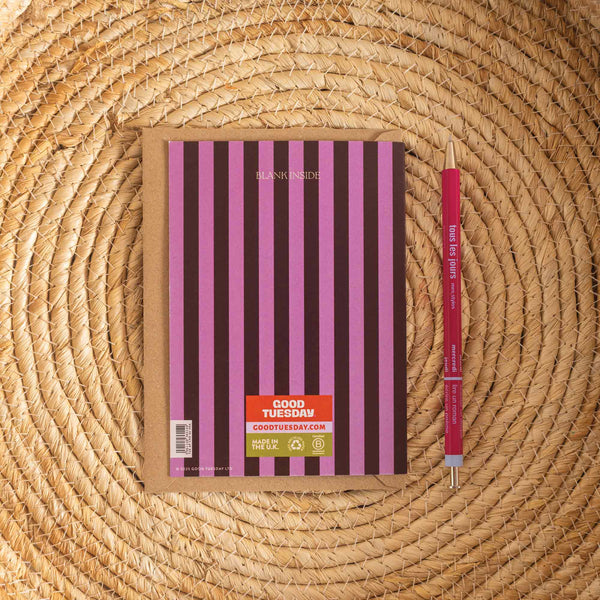 Greeting Card with striped cover for engagement.