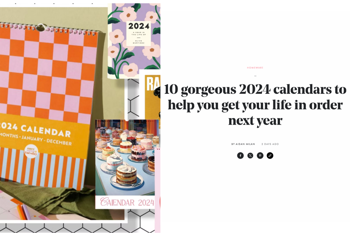 checks and stripes 2024 calendar. Gradient grid 2024 calendar. Featured in the Stylist top 10 2024 calendars.