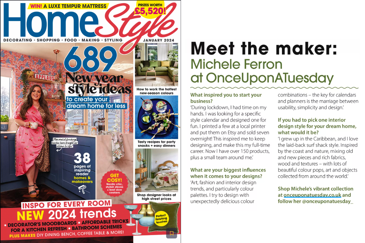 Meet the Marker: Once Upon a Tuesday featured in HomeStyle Magazine