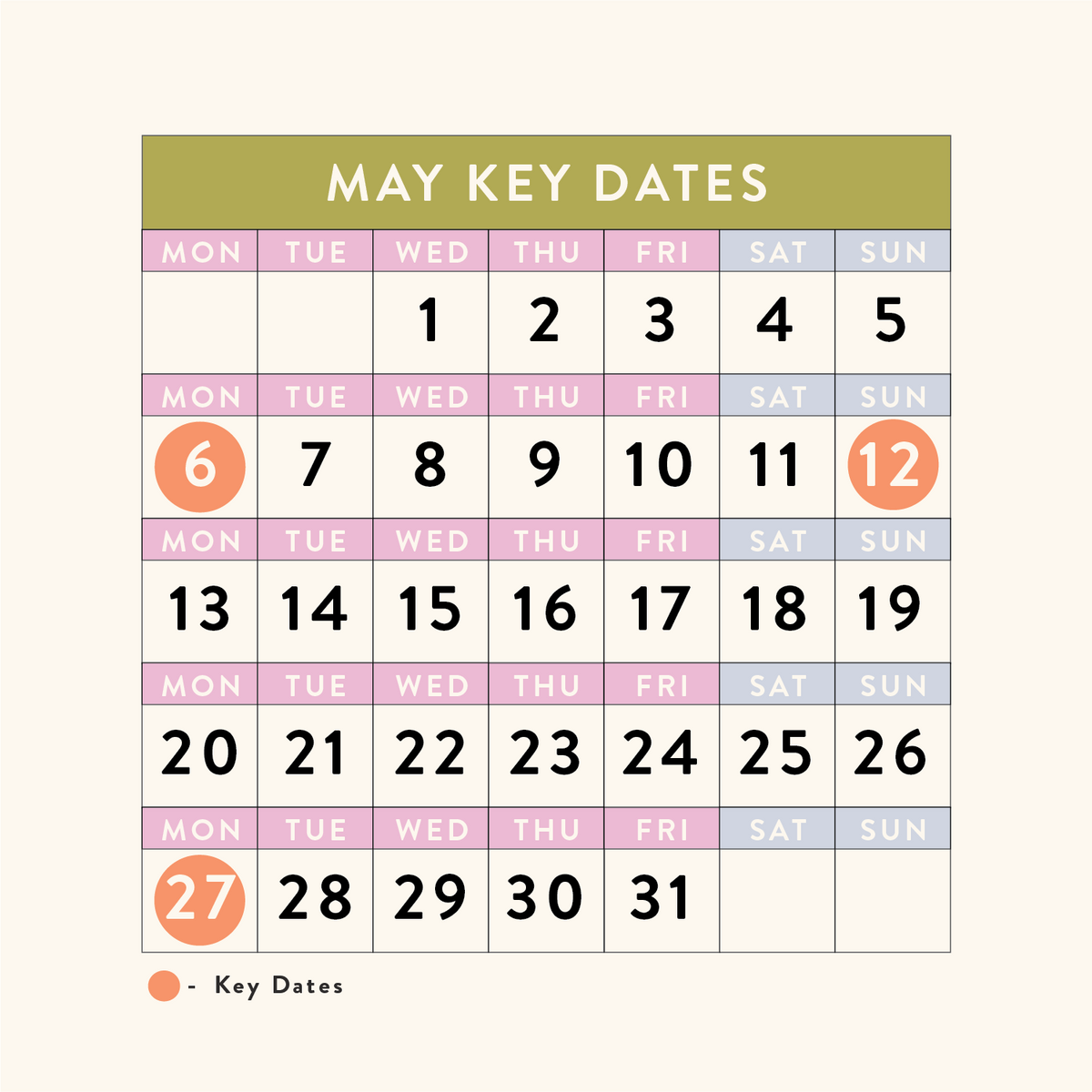 May 2024 - Dates for your Calendars– Good Tuesday