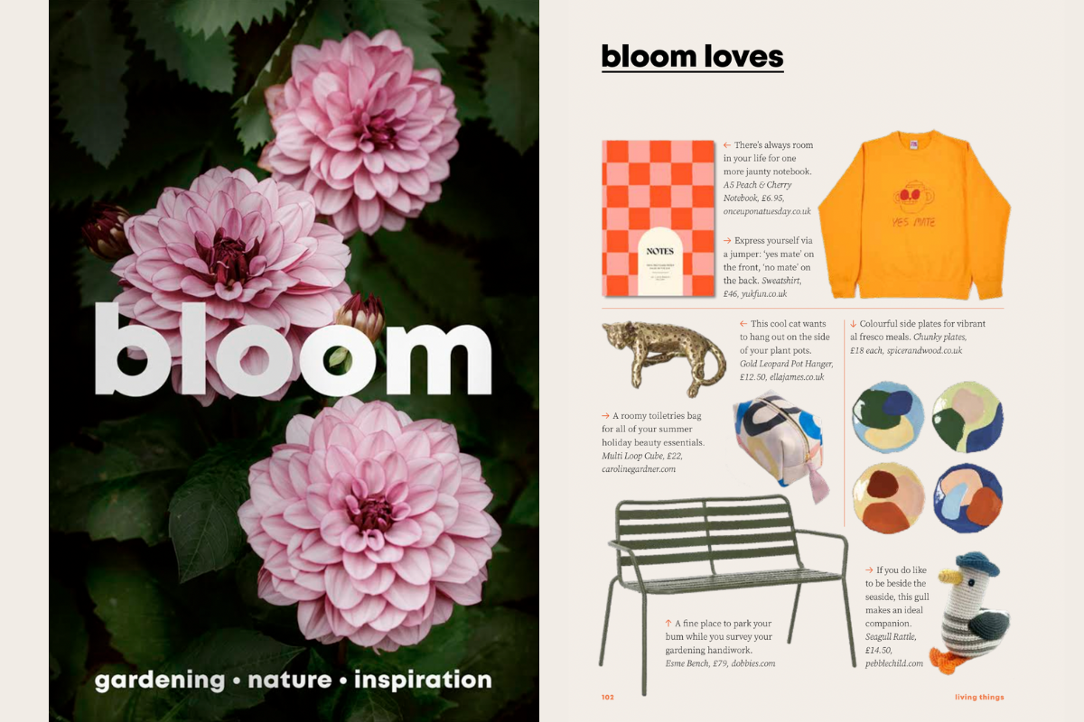 Peach and Cherry Check Notebook featured in Bloom Magazine