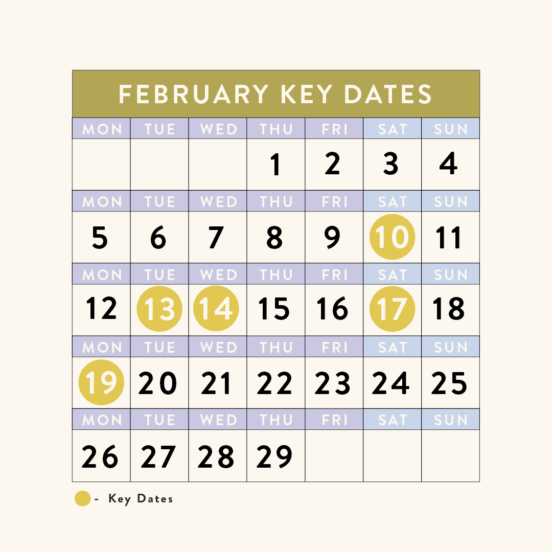 February 2024 - Dates for your diary, calendar, planner. Dates not to be missed. Social Media dates. Marketing Dates UK.