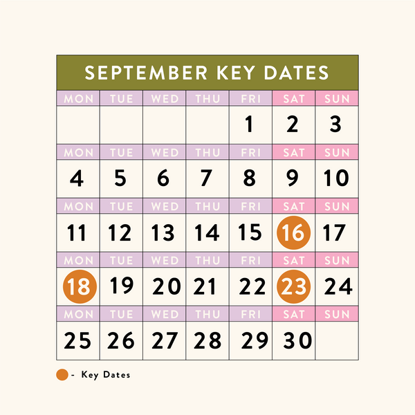 September 2023 - Dates for your calendar