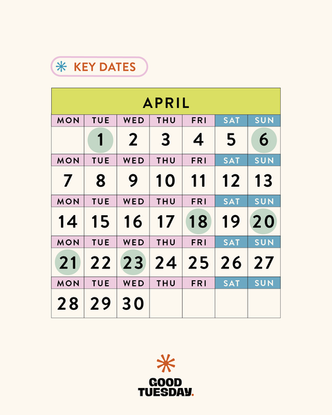 April 2025 - Dates for your calendar