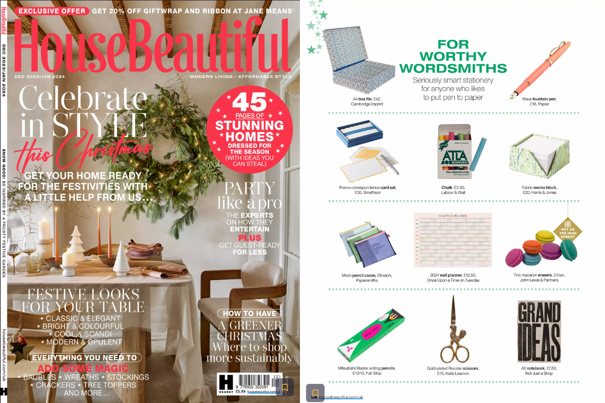 This is the year 2024 year wall planner featured in House Beautiful Gift Guide