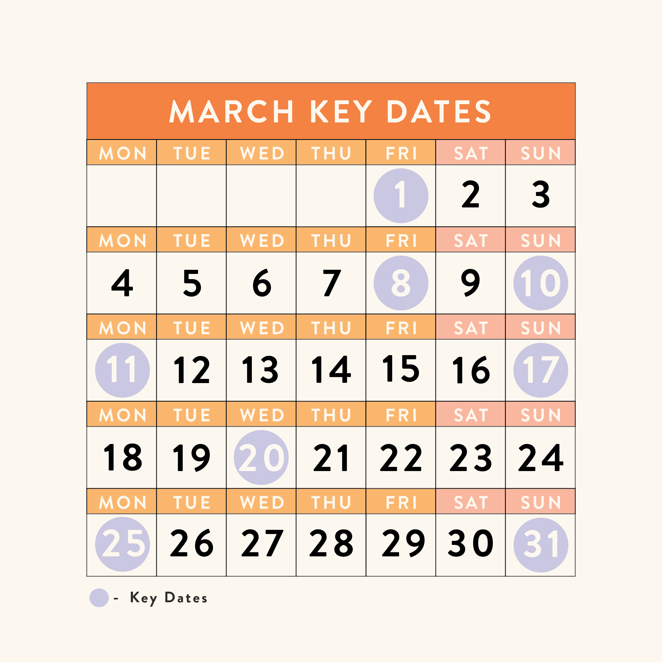March 2024 marketing dates for your calendars