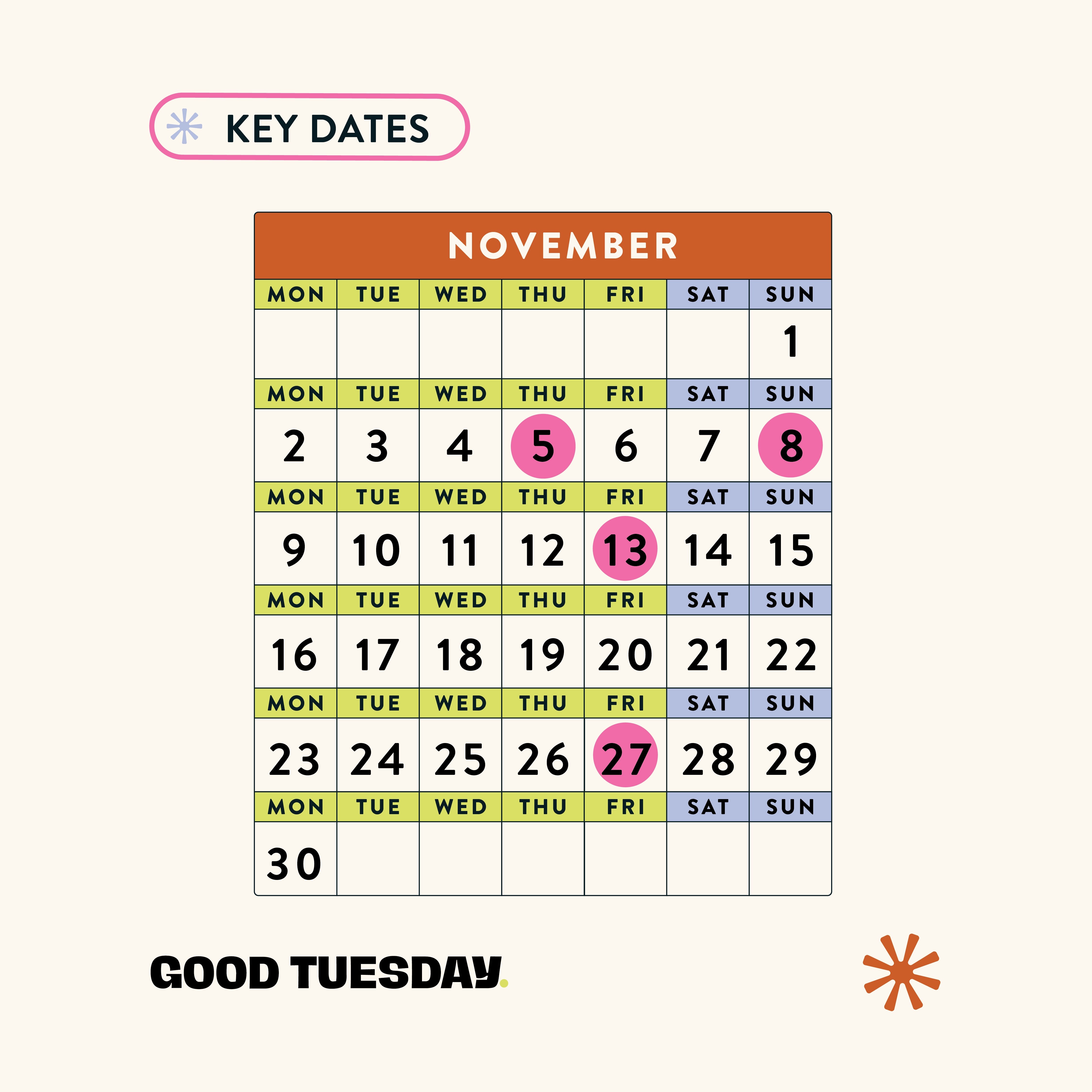 November 2026 - Dates For Your Calendar