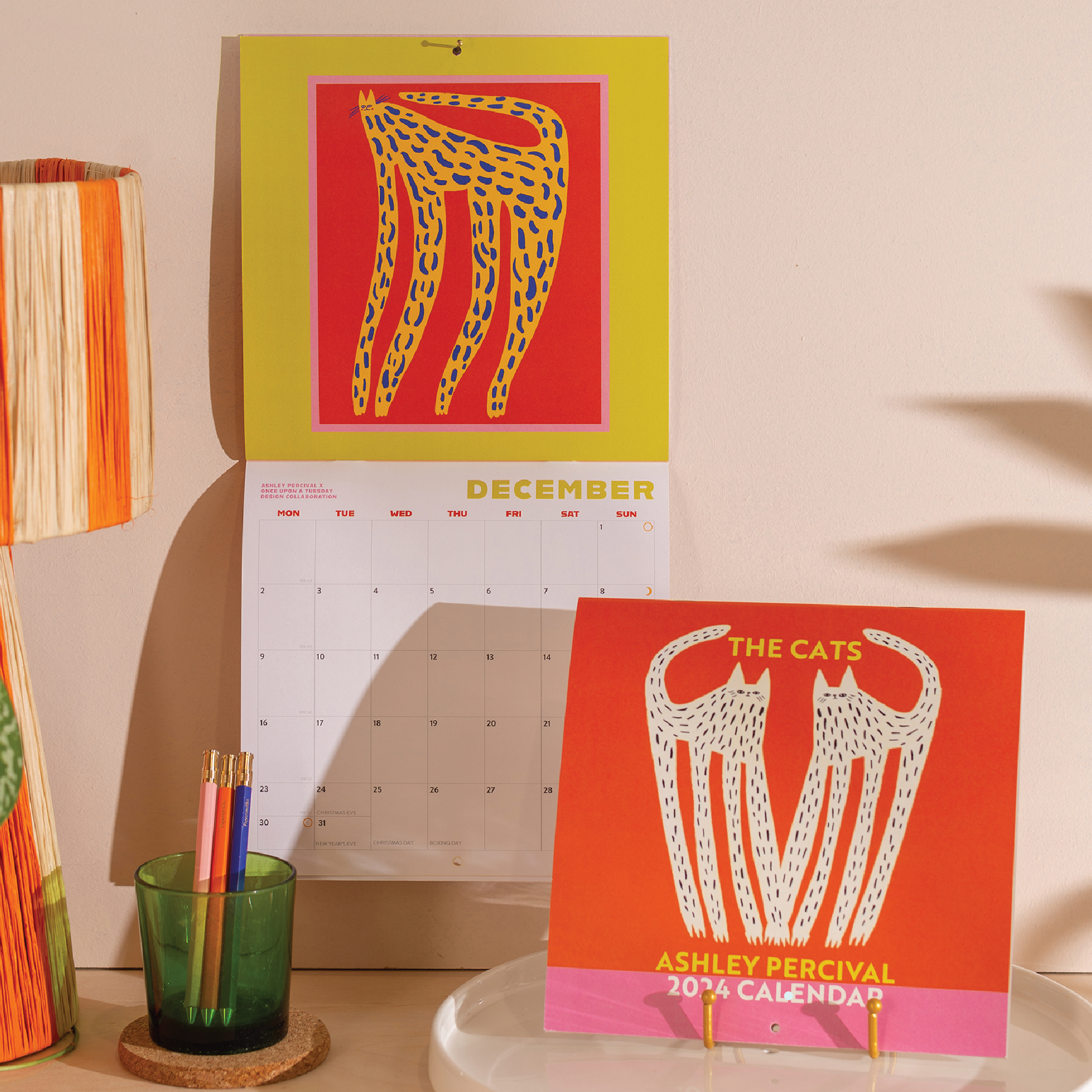 2024 Cat Illustration Calendar by Ashely Percival x OUAT