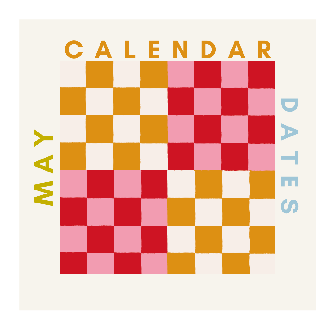 May 2022 Calendar dates for social media and marketing