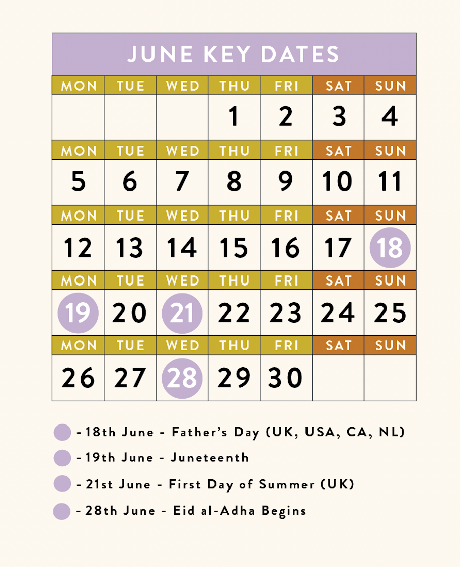 June 2023 Calendar Dates