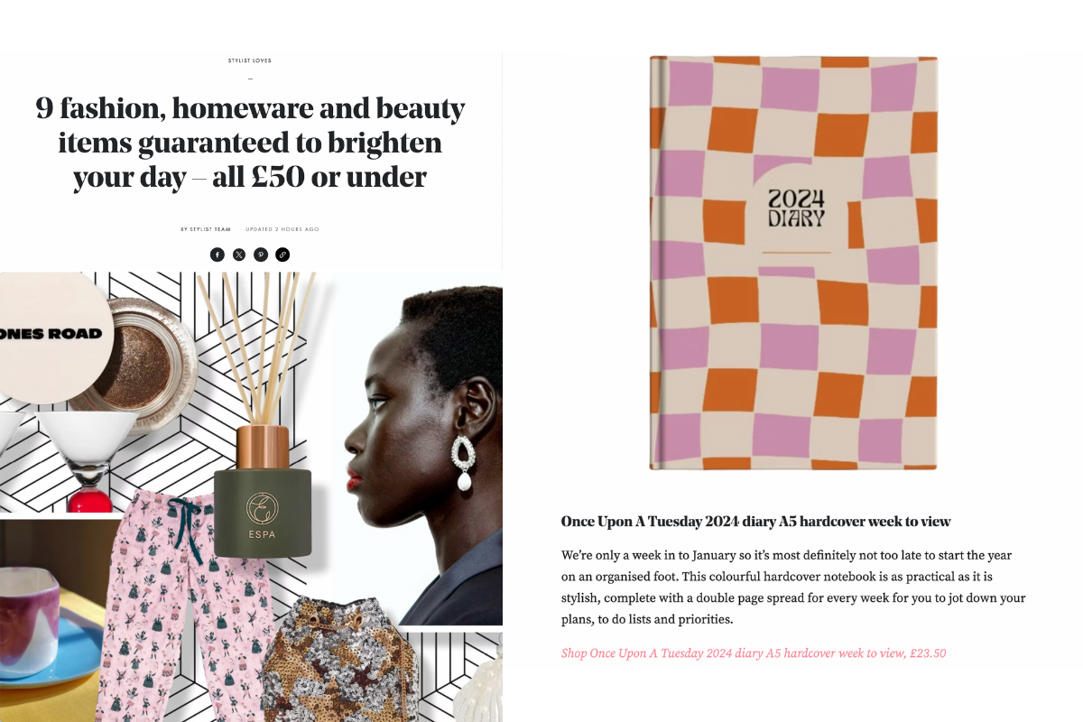 feature in the stylist magazine online for Once Upon a Tuesday