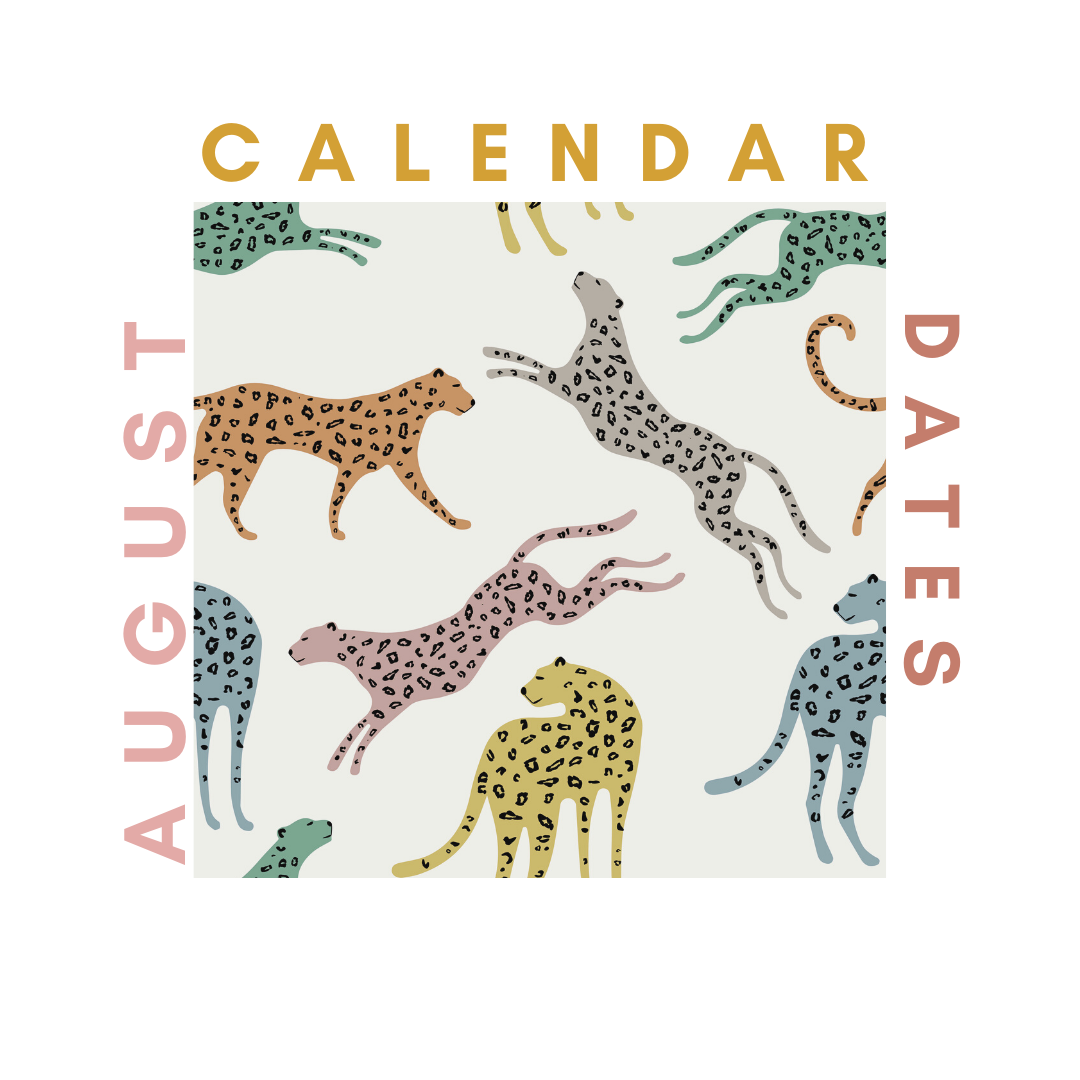 August 2021 - Dates for your calendar