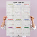 2026 year planner, with pastel colours. View your year at a glance. 
