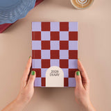 Checkered 2026 diary. Bold, Aesthetic Patterned Diary. 