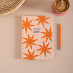 2026 diary with sunflower design. Orange and Peachy colours. 