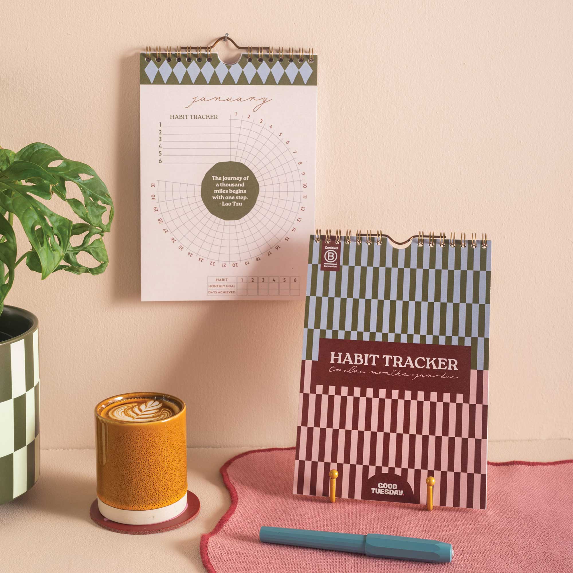 Good Tuesday Boho Nouveau 12 month A5 Habit Tracker 