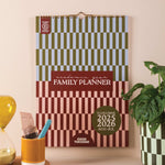 Boho Nouveau Academic Family Planner 2025–2026 cover design with bold pattern designs