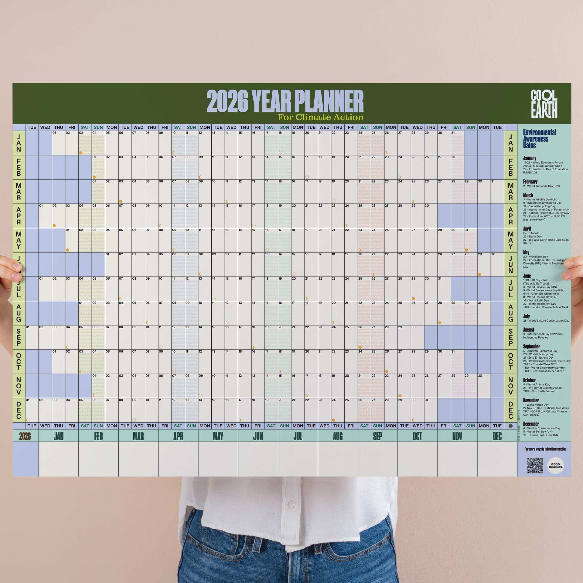 2026 Climate Action Wall Planner Cool Earth