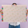 2026-2027 academic wall planner, landscape, bold colour design. Work Hard. Play Nice.