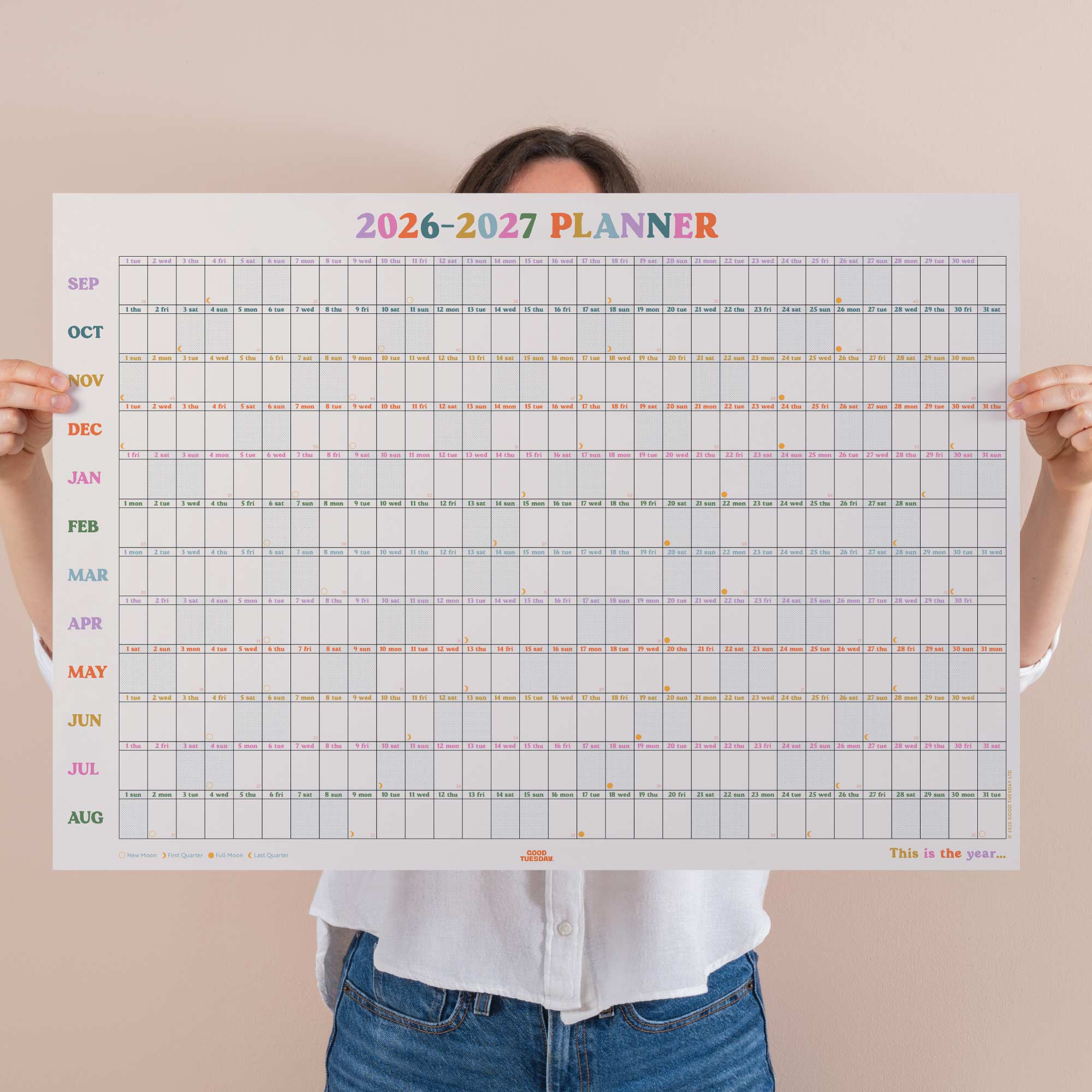 academic 2026 - 2027 year wall planner This is the year. portrait planner. 100% recycled paper