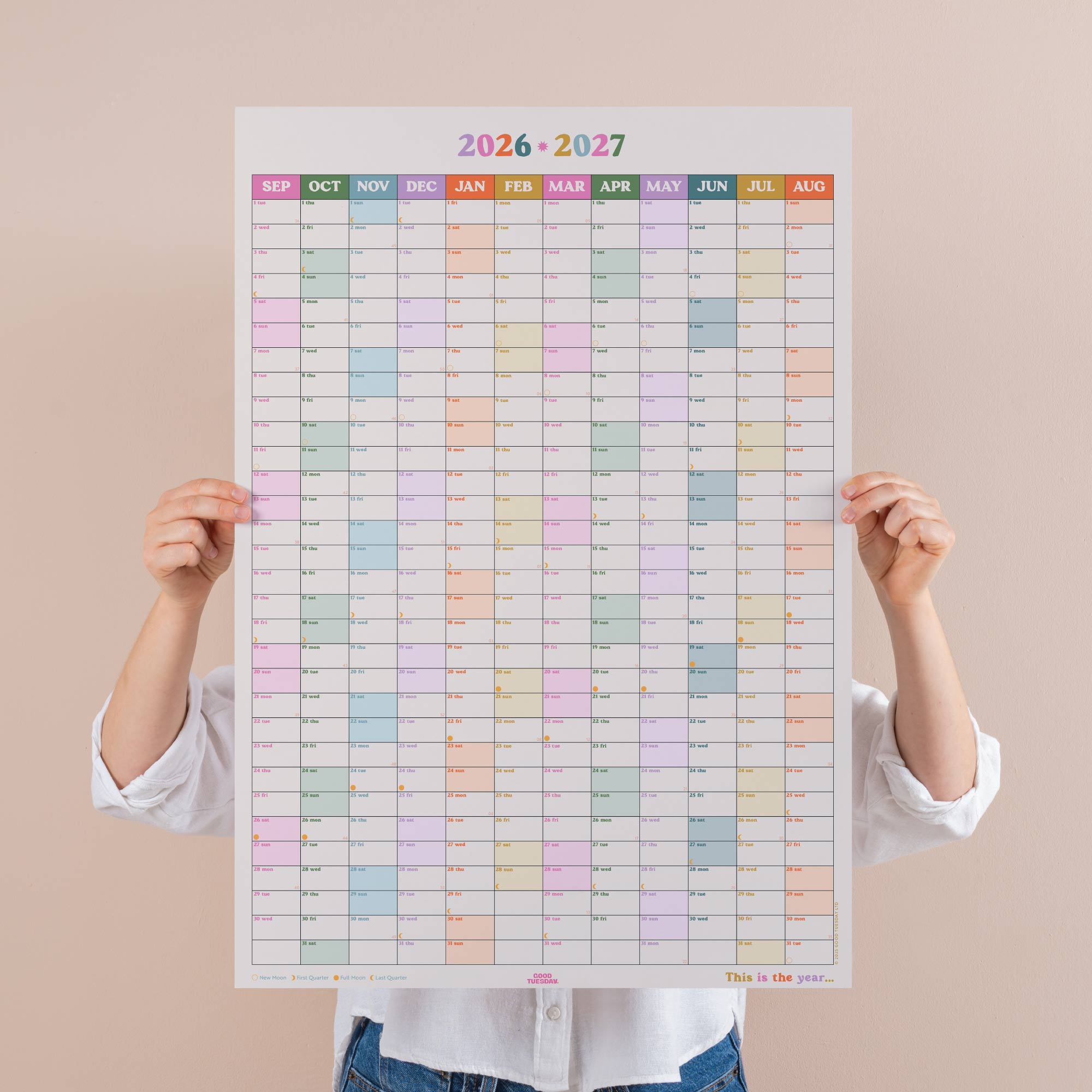 academic 2026 - 2027 year wall planner This is the year. portrait planner. 100% recycled paper