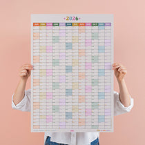 Academic 2026 - 2027 year wall planner. This is the year. Portrait planner. 100% recycled paper. By Good Tuesday.