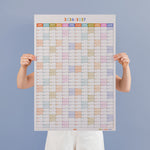 Pastel design academic wall planner, in portrait by Good Tuesday. 2026-2027 year.