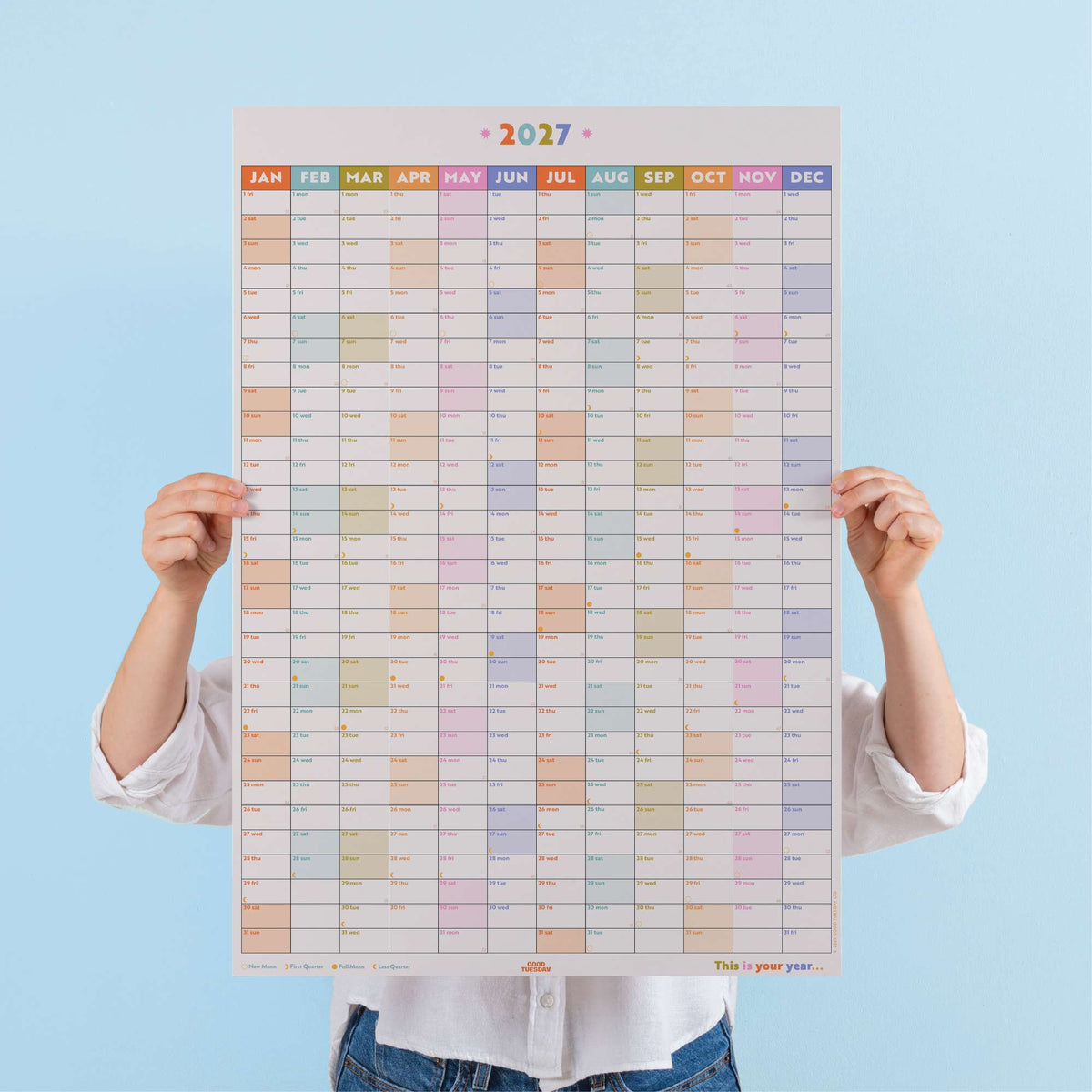 2027 Portrait Wall Planner Your Year Pastels