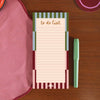 Colorful 'to do list' notepad. Boho Nouveau Design. 