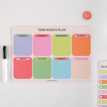 Citrus Splash A4 magnetic weekly fridge planner with colourful day boxes