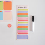 Good Tuesday's Don't Forget to do list. Magnetic Fridge planner, wipeable and reusable. Bright multicoloured design. 
