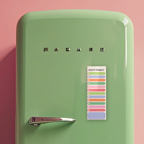 Don't Forget To Do List - Fridge Magnet. Rainbow colourful Planner. 