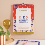 Colorful 'Kids Co-Parenting Family Calendar'. 100% Recycled Paper. Bcorp Certified. 