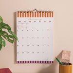 2026 Boho Nouveau A4 Calendar. Showing monthly grid layout with an overview of the following month. 