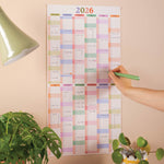 Good Tuesday, compact portrait 2026 wall planner, year view, in pastel colours 