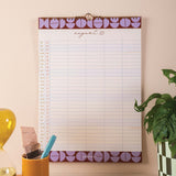 Inside view of 5-column family calendar layout for August 2025