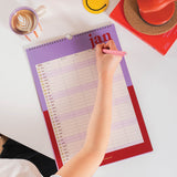 Inside view of 5-column family calendar layout for January 2026 - planner in use.