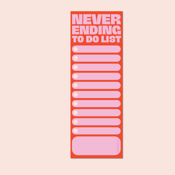 Never Ending To Do List Fridge Magnet. Pink & Red Planner. 