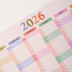 Good Tuesday, compact portrait 2026 wall planner, year view, in pastel colours 