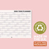 2026 black and white landscape wall planner. 100% Recycled paper, made in the UK and with plastic free packaging. 