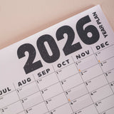 Good Tuesday's Black and white 2026 wall planner. 100% recycled Matt Paper, Made in the UK.