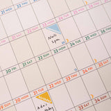 2026-2027 academic wall planner, landscape, bold colour design. Work Hard. Play Nice. 