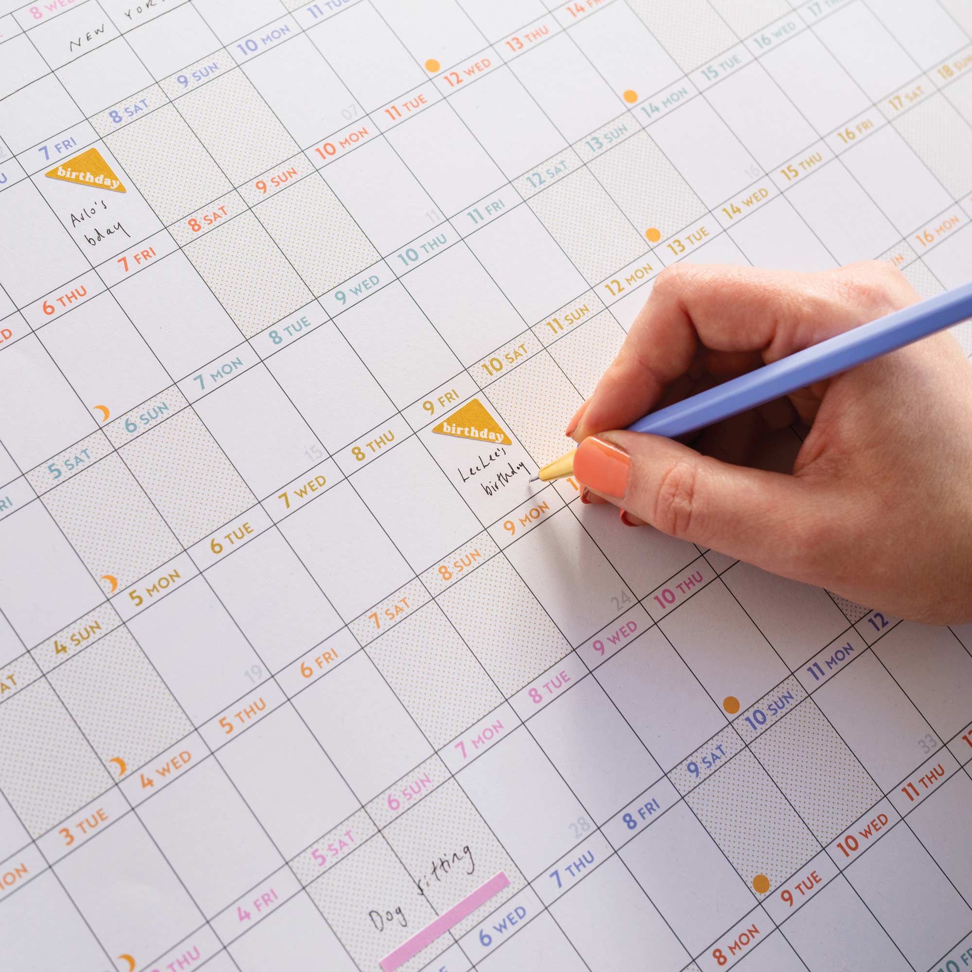 2027 landscape wall planner, in pastels 