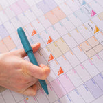 Pastel design academic wall planner, in portrait. 2026-2027 year. 