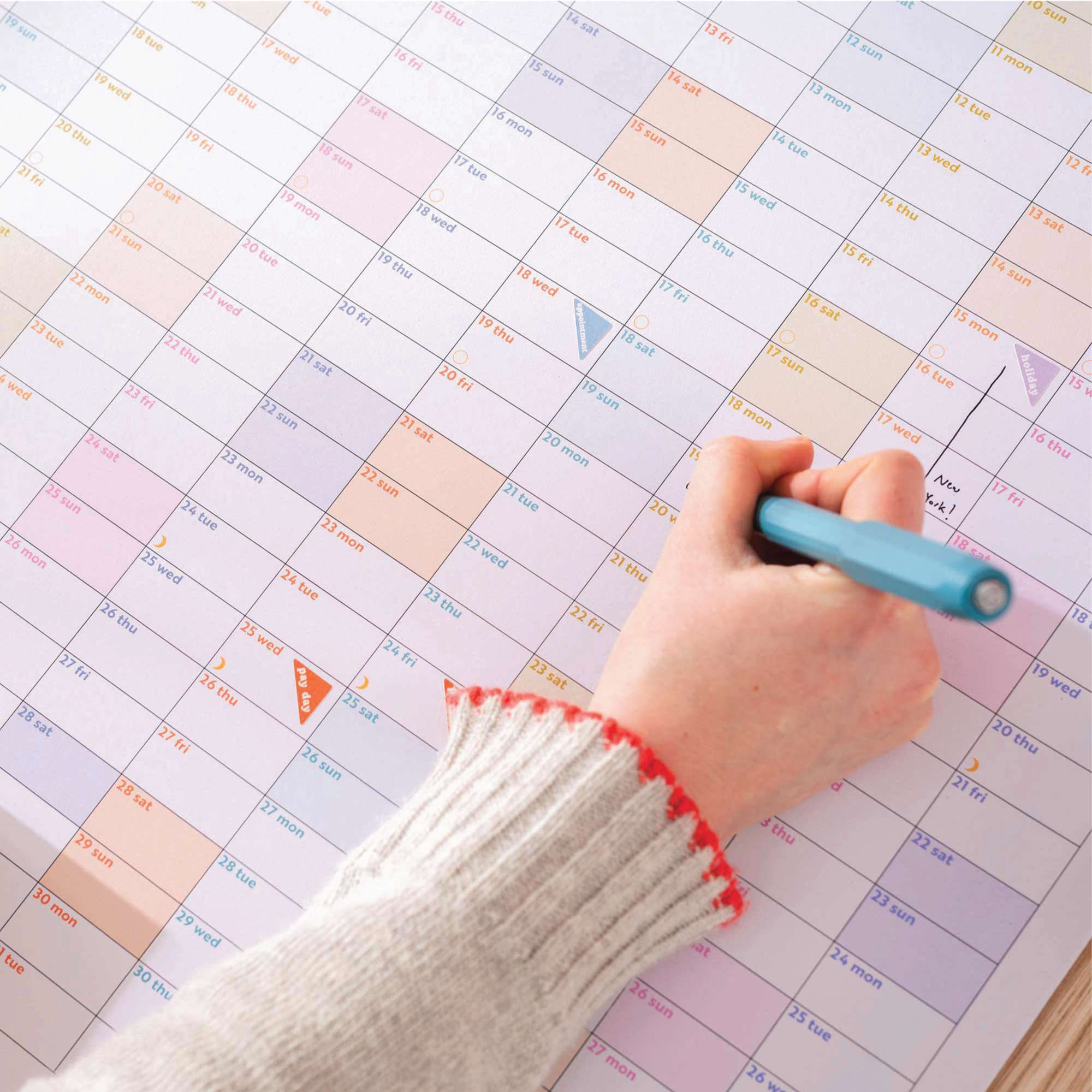 2027 Portrait Wall Planner by Good Tuesday, in Pastel colours