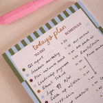 Good Tuesday's Boho Nouveau style daily planner pad. To Do list and Schedule. 100% Recycled paper. 