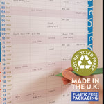 Good Tuesday, 2026 Family Planner with bold colourful design, 100% recycled paper, made in the UK, Plastic free packaging