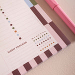 Good Tuesday's Boho Nouveau, Weekly planner. 100% recycled paper.  Habit tracker with colorful design.